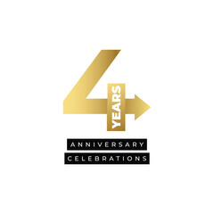 4 Years Anniversary Logo collection gradient Vector Template Illustration