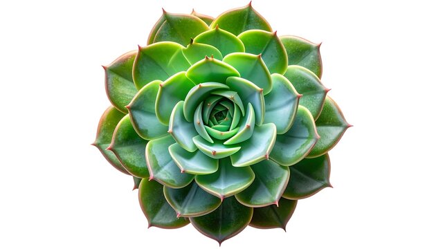 Top-down view of a vibrant, green succulent plant