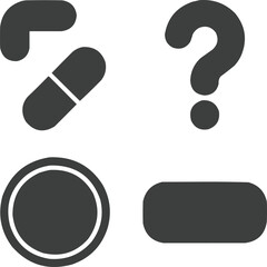 Minimal Solid Icon Set Soft Shapes and Rounded Question Mark Variants