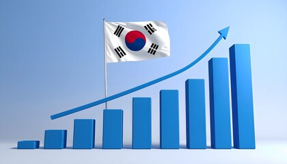 South Korea Economic Growth Chart with Flag Investment and Market Analysis