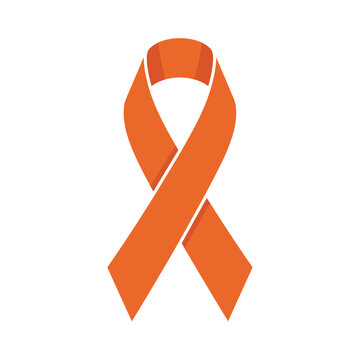 Orange awareness ribbon symbolizing various causes like hunger and multiple sclerosis.