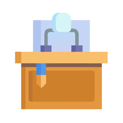 Stylized Icon of a Teacher or Professor at Desk