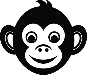 Obraz premium Cute monkey face icon with playful expression