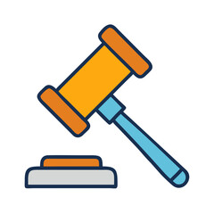 Gavel icon graphic illustration depicting law and justice