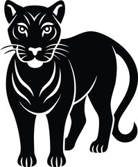 Obraz premium African wildcat silhouette icon for wildlife and nature designs