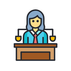 Obraz premium Judge vector icon symbol of the justice system