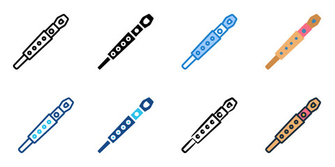 Clarinet icon set multiple style collection 
