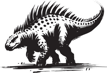 Bold minimalist Lystrosaurus depiction in monochrome sumi-e styl