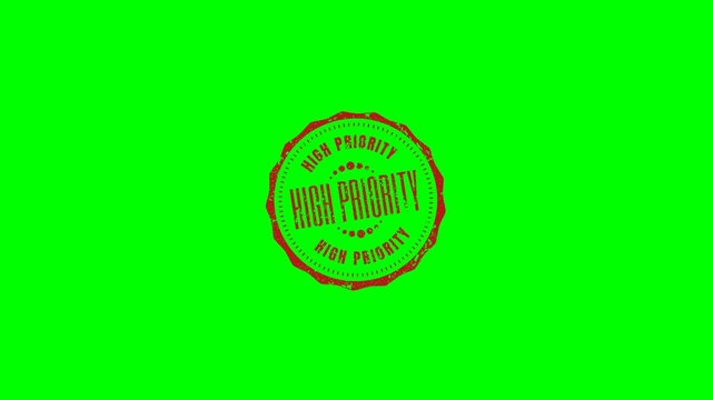 High Priority Rubber Stamp Green Screen Loop