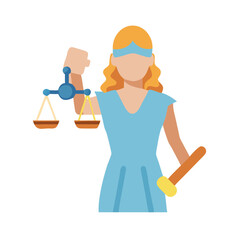 Blindfolded Lady Justice Symbolizing Law and Fairness Concept