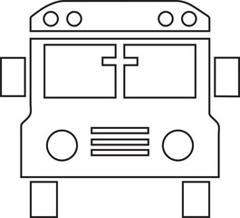 School Bus Vector Illustration Education Transport Vehicle Public Transportation Design Children Commute Route Service Yellow Schoolbus Outline