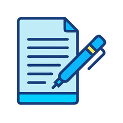 Iconic document and pen symbolizing writing and editing process © Sharuzzaman