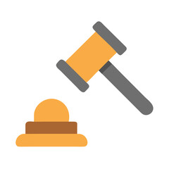 Gavel and Sound Block Illustration Against Black Background