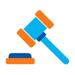 A flat styled gavel and sounding block illustration