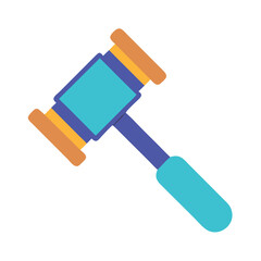 Isolated flat design gavel illustration on black background