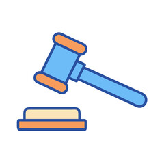 Stylized vector gavel and sound block justice representation