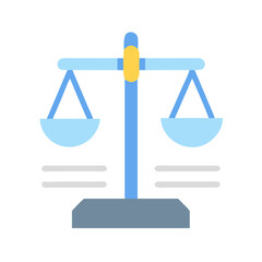 Flat design justice scales against a contrasting black background