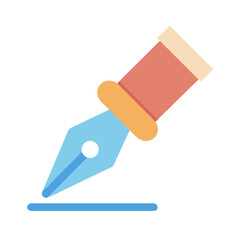 Retro style fountain pen writing on a black background