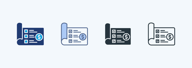 Price List Multiple Style Icon Collection