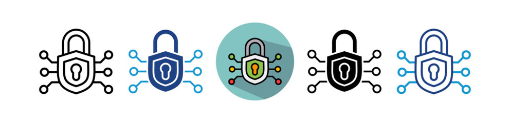 Fototapeta premium Cyber Defense multiple icon