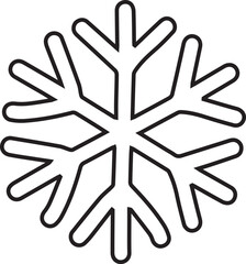 Monochrome Snowflake Intricate Ice Crystal Outline Vector, A Chilling Winter Symbol with Geometric Precision and Detailed Cold Season Graphics for Decor