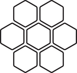 Honeycomb Vector Outline Drawing Hexagon Geometric Pattern Contour Honeycomb Structure Design Beekeeping Symbol Honeycomb Illustration Graphic Element
