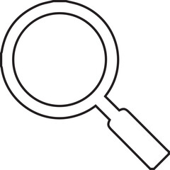Magnifying Glass Icon Vector: Search Symbol, Investigation Tool for Discovery and Exploration, Focusing Zoom Element in Simple Outline Design