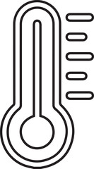 Thermometer Icon Vector Illustration: Isolated Temperature Measurement Symbol Design on Transparent Background for Weather Updates or Medical Use