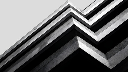 Obraz premium Abstract black and white architectural detail, high-contrast geometric lines (V4)