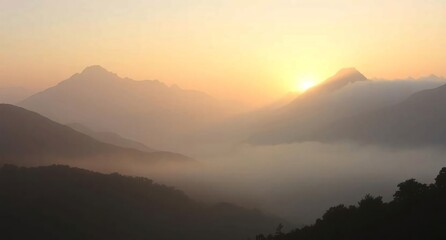 sunrise in the mountains