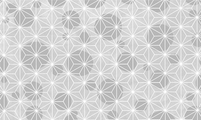 おしゃれなドット付きグレーの麻の葉模様背景