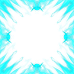Abstract Cyan Flame Frame Border