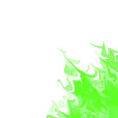 Abstract Green Liquid Flame Border
