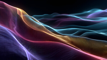 Obraz premium Colorful Waves of Light | Abstract Flowing Colors | Fluid Motion 