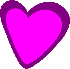 Pink Heart Doodle – Cute Decorative Element Vector Illustration
