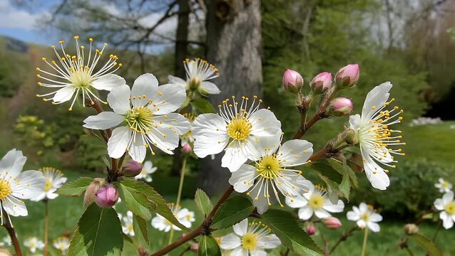 initial bloom of the hazelnut plant during the early spring season  captured with a photographic technique that emphasizes a narrow plane of sharp