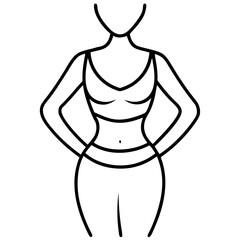 Woman Waist Icon One Line Drawing Minimalist Outline Vector Illustration
