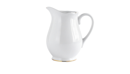 a white ceramic jug isolated on transparent background