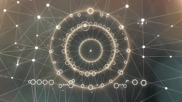 animated looped background featuring interconnected dots and lines forming a complex web pattern with a soft focus