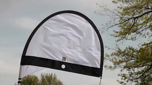White Teardrop-Shaped Outdoor Advertising Flag  Banner  or Vertical Wind Sock Mock-Up