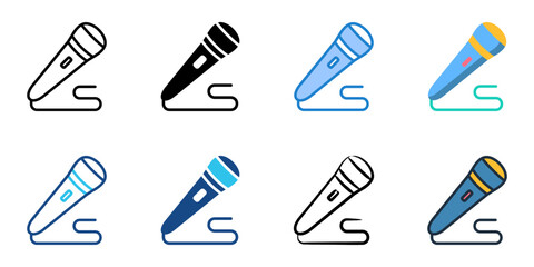 Microphone icon set multiple style collection 
