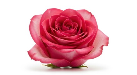 Graceful pink rose blossom radiating softness on an isolated backdrop