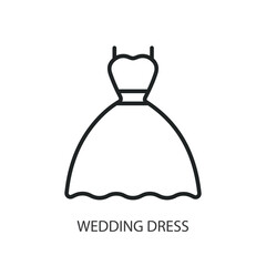 Wedding dress thin line icons. Original vector illustration.