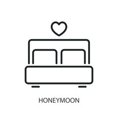 Honeymoon thin line icons. Original vector illustration.