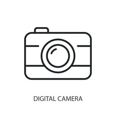 Digital camera thin line icons. Original vector illustration.
