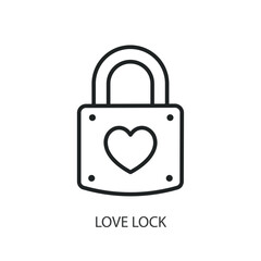Love lock thin line icons. Original vector illustration.