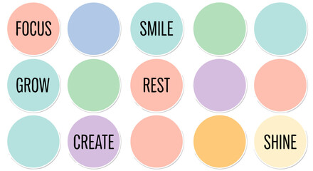 Daily Affirmations: Focus, Smile, Grow, Rest, Create, Shine