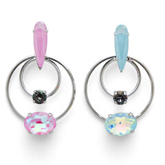 Ear rings-fancy earring-new design-beautiful-modern earring-stylish-round earring-fashionable-model earring-modular-pink-blue-black-white background