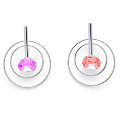  Ear rings-fancy earring-new design-beautiful-modern earring-stylish-round earring-fashionable-model earring-modular-pink-orange-white background