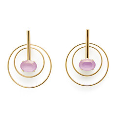 Ear rings-fancy earring-new design-beautiful-modern earring-stylish-round earring-fashionable-model earring-modular-pink-white background.